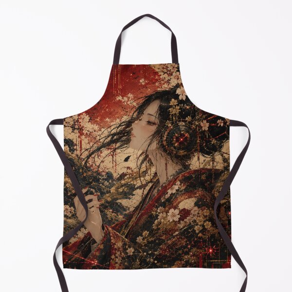 Item preview, Cyberpunk Geisha with Cherry Blossoms – Futuristic Japanese Art designed and sold by Japan-kanji-ya.