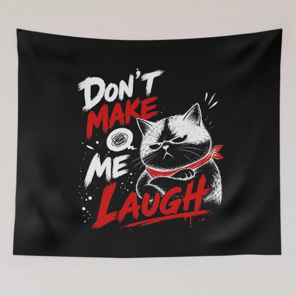 Item preview, Don't Make Me Laugh - Deadpan Bandana Cat designed and sold by VONJU.