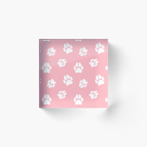 Item preview, Patrón de huellas de patas en rosa pastel y blanco designed and sold by SolGalaxyDesign.