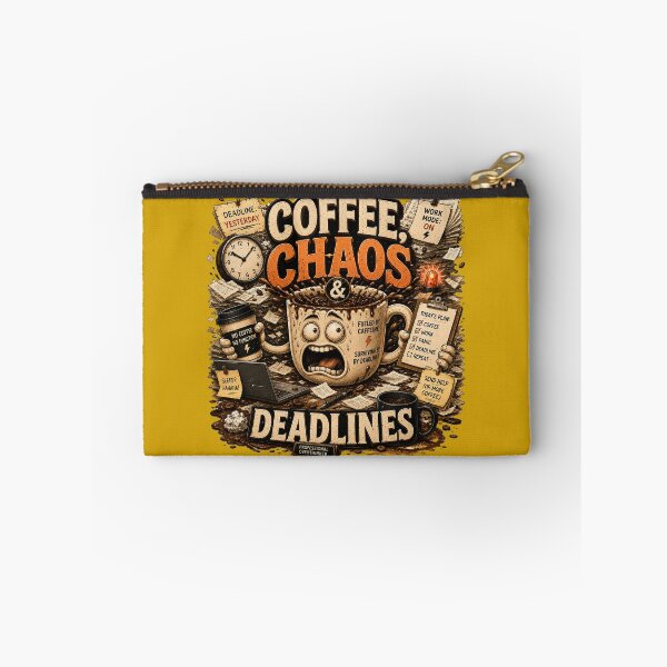 Item preview, Coffee Chaos And Deadlines Funny Quote designed and sold by pradeepvisuals.