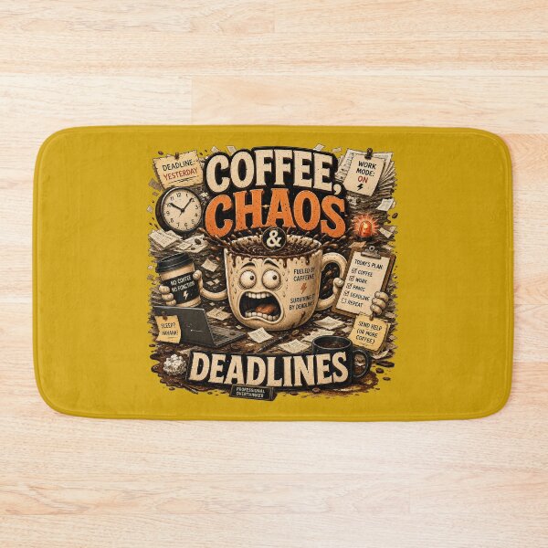 Item preview, Coffee Chaos And Deadlines Funny Quote designed and sold by pradeepvisuals.