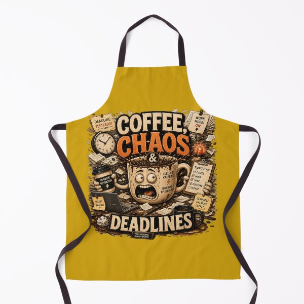 Item preview, Coffee Chaos And Deadlines Funny Quote designed and sold by pradeepvisuals.