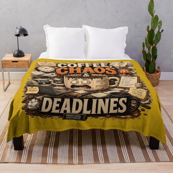 Item preview, Coffee Chaos And Deadlines Funny Quote designed and sold by pradeepvisuals.