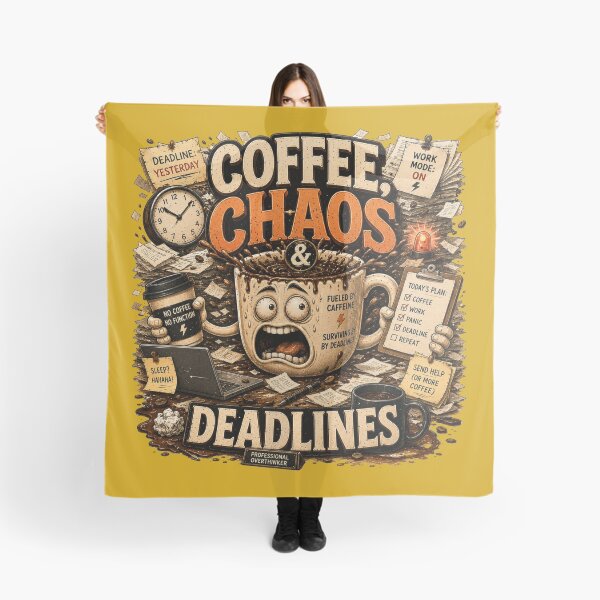 Item preview, Coffee Chaos And Deadlines Funny Quote designed and sold by pradeepvisuals.