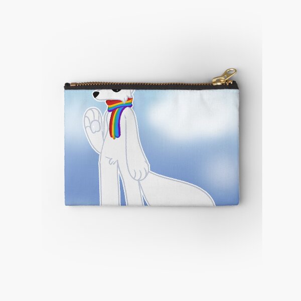 Item preview, White Fox Character with Rainbow Scarf designed and sold by CollinsEmiLove.