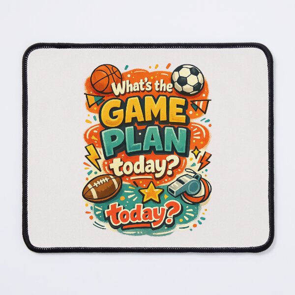 Item preview, What’s the Game Plan Today? – Fun Sports Typography designed and sold by inkoutninja.