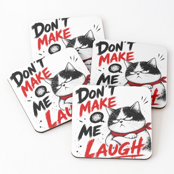 Item preview, Don't Make Me Laugh - Deadpan Bandana Cat designed and sold by VONJU.