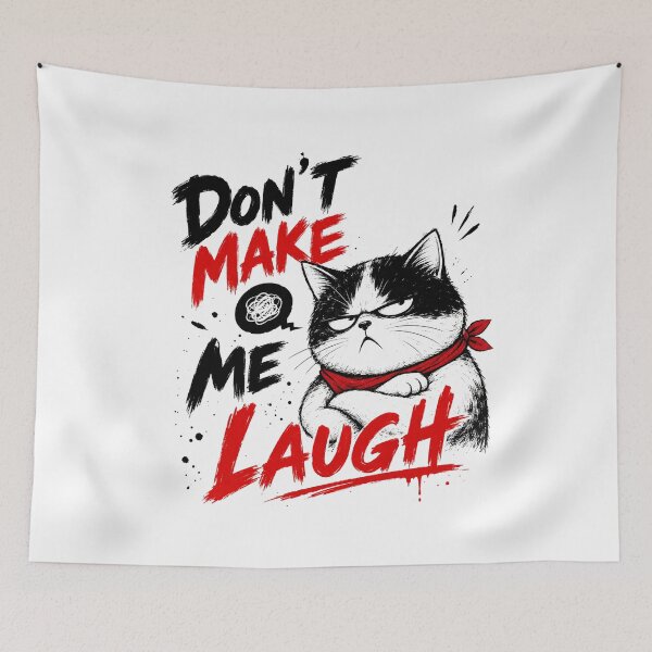 Item preview, Don't Make Me Laugh - Deadpan Bandana Cat designed and sold by VONJU.