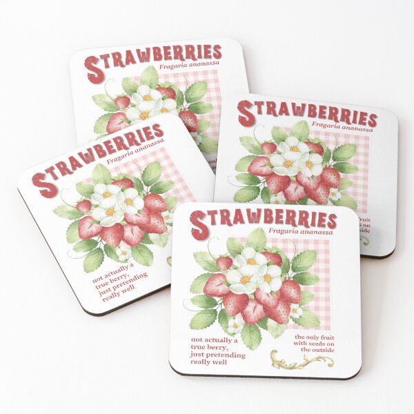 Item preview, Vintage Strawberry Botanical Print | Cute Cottagecore Fruit Illustration with Fun Fact designed and sold by prendztrend.