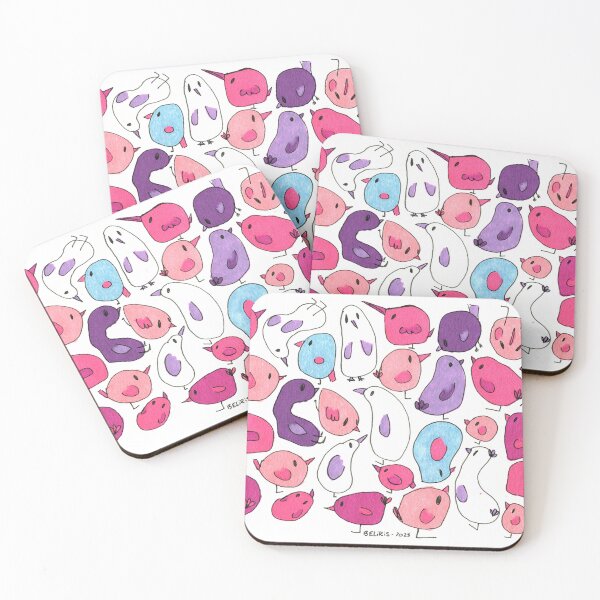 Item preview, Illustration - Pink colored birds by BELIRIS designed and sold by BelirisCréations.