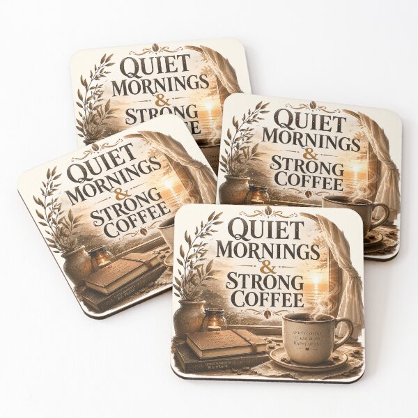 Item preview, Quiet Mornings Strong Coffee Aesthetic designed and sold by pradeepvisuals.