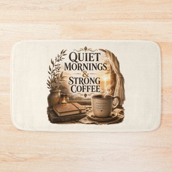 Item preview, Quiet Mornings Strong Coffee Aesthetic designed and sold by pradeepvisuals.