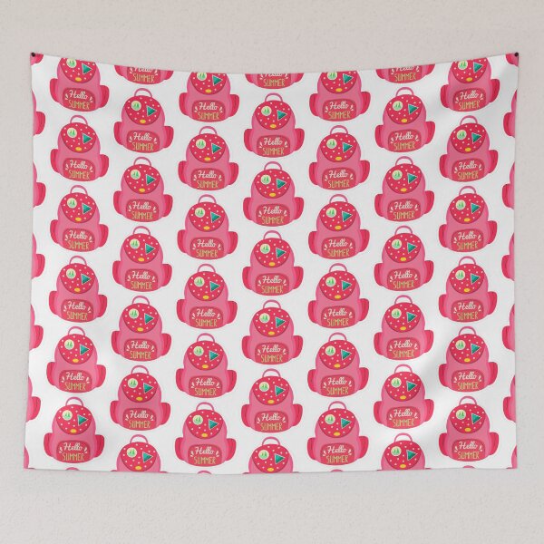 Item preview, Cute Hello Summer Backpack | Kawaii Pink School Bag Cartoon designed and sold by priyanshustore.