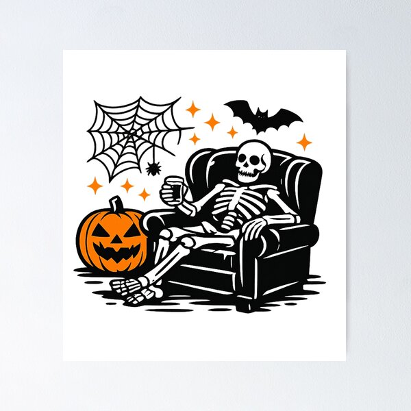 Item preview, Lazy Skeleton in Armchair Halloween designed and sold by afr-saad.