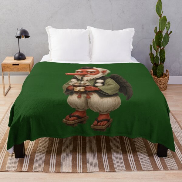 Item preview, Tengu Drinking Iced Coffee | Cute Japanese Yokai Coffee Art designed and sold by TheTrendsDesk.