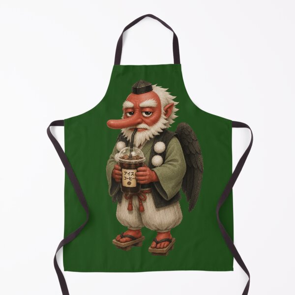 Item preview, Tengu Drinking Iced Coffee | Cute Japanese Yokai Coffee Art designed and sold by TheTrendsDesk.