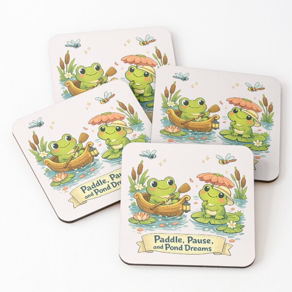 Item preview, Paddle, Pause, and Pond Dreams – Cute Frogs in a Canoe designed and sold by inkoutninja.
