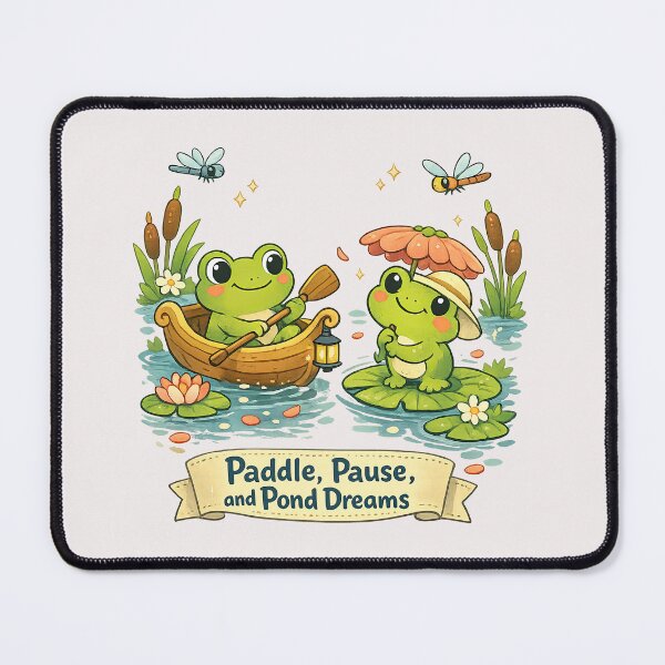 Item preview, Paddle, Pause, and Pond Dreams – Cute Frogs in a Canoe designed and sold by inkoutninja.