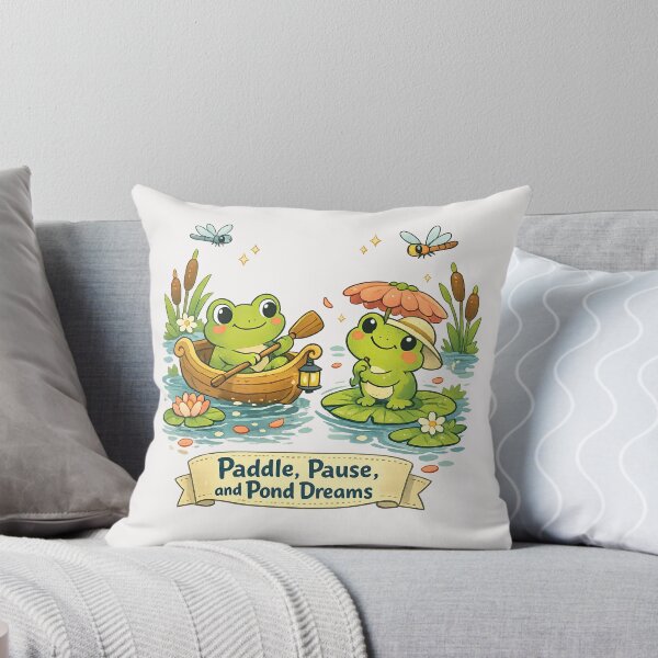 Item preview, Paddle, Pause, and Pond Dreams – Cute Frogs in a Canoe designed and sold by inkoutninja.