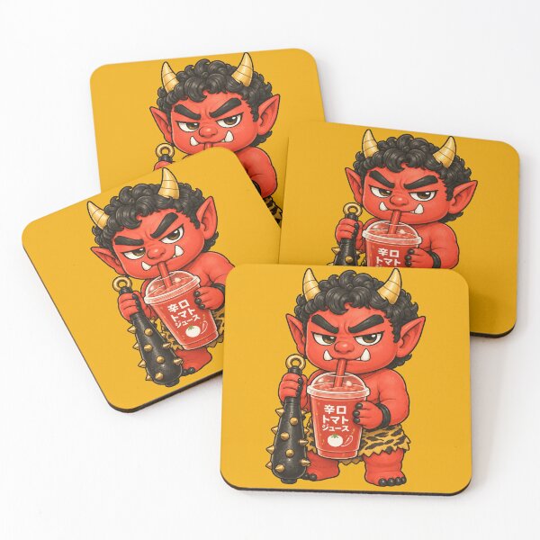 Item preview, Oni Drinking Spicy Tomato Juice | Cute Japanese Yokai Character designed and sold by TheTrendsDesk.