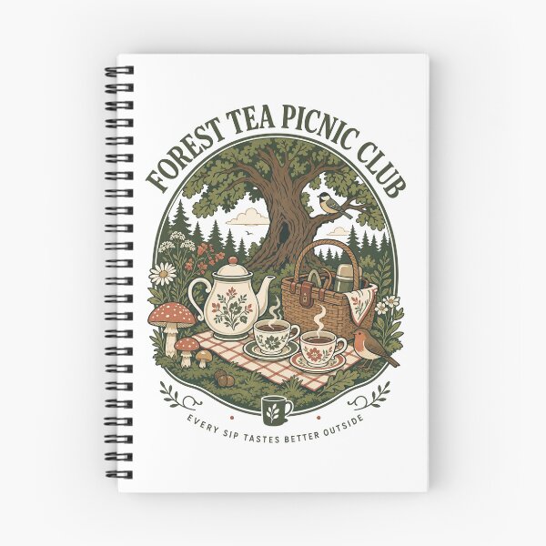 Item preview, Forest Tea Picnic Club Shirt, Cozy Nature Tea Lover Tee, Cottagecore Picnic Shirt, Botanical Tea Party Gift, Woodland Hiking Apparel designed and sold by KAYJAY DESIGNS.