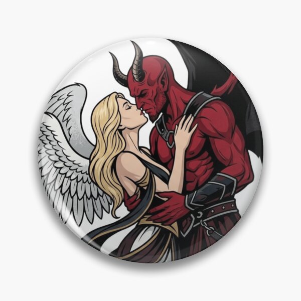 Item preview, Forbidden Embrace - Gothic Angel and Devil Art designed and sold by Zacushi.