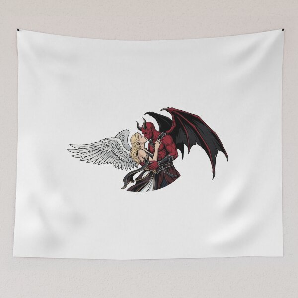 Item preview, Forbidden Embrace - Gothic Angel and Devil Art designed and sold by Covenist.