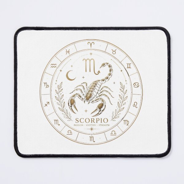 Item preview, Scorpio Passion Mystery Strength Gold Zodiac Circle Art designed and sold by Zodiac Celestial Art.