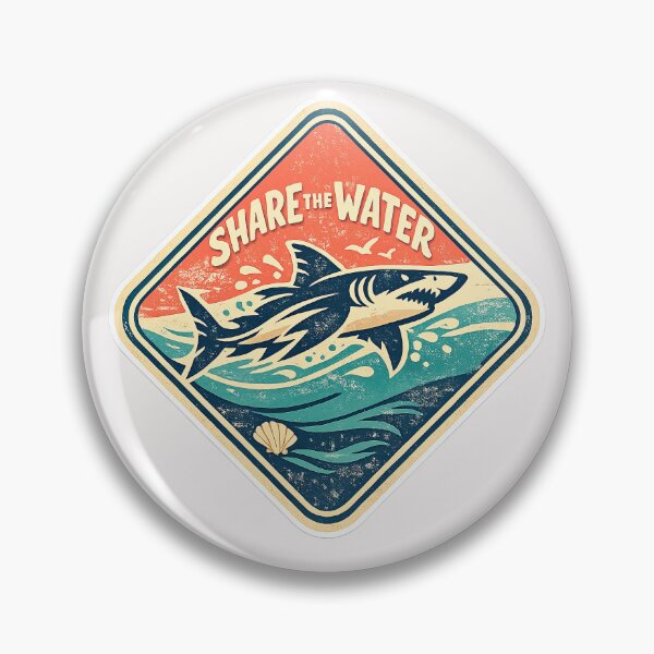 Item preview, Share the Water – Vintage Shark Ocean Adventure designed and sold by inkoutninja.