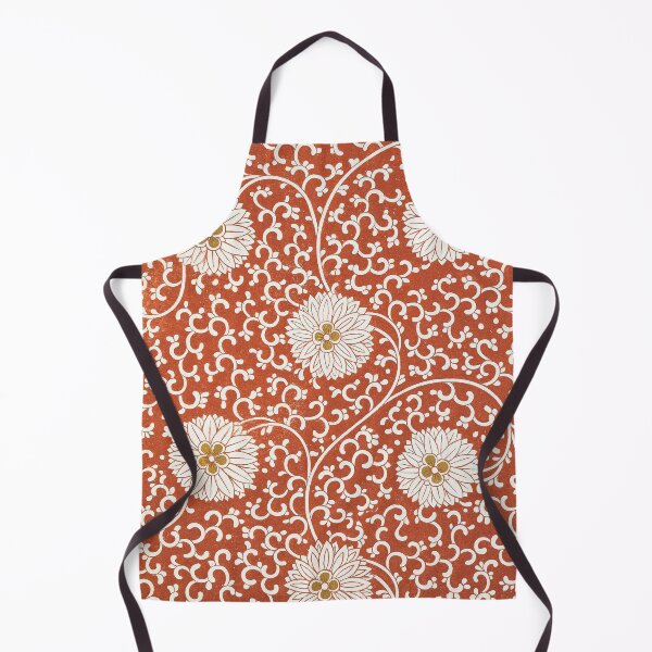 Item preview, Vintage Red Chinese Chrysanthemum Scroll Pattern designed and sold by The Ravens Ballad.