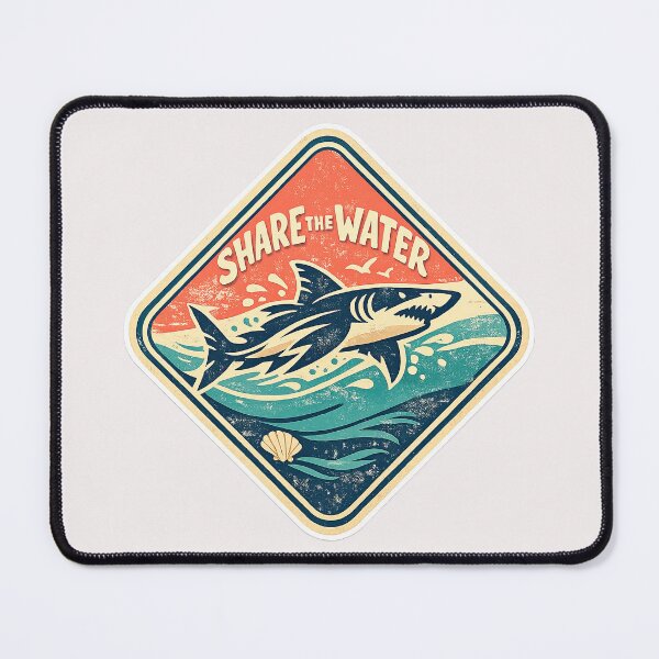 Item preview, Share the Water – Vintage Shark Ocean Adventure designed and sold by inkoutninja.