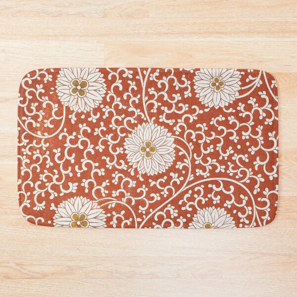 Item preview, Vintage Red Chinese Chrysanthemum Scroll Pattern  designed and sold by The Ravens Ballad.