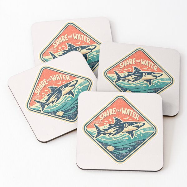 Item preview, Share the Water – Vintage Shark Ocean Adventure designed and sold by inkoutninja.