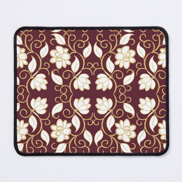Item preview, Burgundy and Gold Floral Damask Seamless Pattern designed and sold by 555Design.