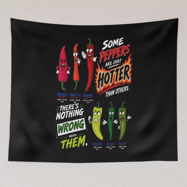 Item preview, Some Peppers Are Just Hotter Than Others (Black Shirt Edition) designed and sold by Jessie Slamwhorella.