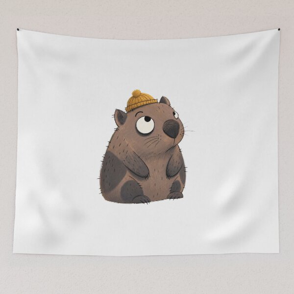 Item preview, Wombat in a Mustard Beanie designed and sold by The-Art-of-D.