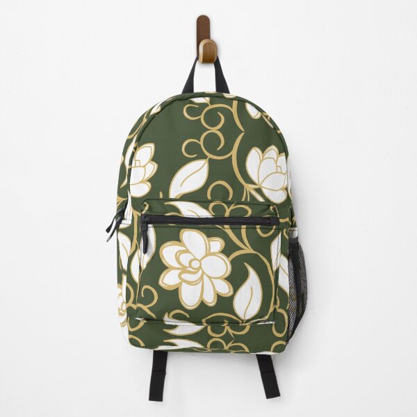 Item preview, Olive Green and Gold Floral Damask Seamless Pattern designed and sold by 555Design.