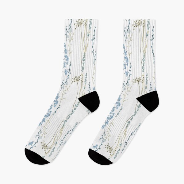 Item preview, Light Blue & Beige Vertical Floral Pattern designed and sold by behappyandrelax.