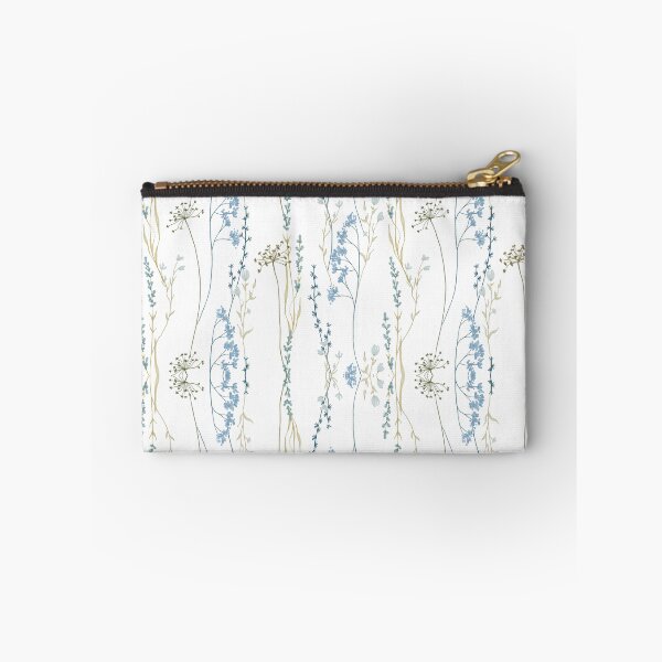 Item preview, Light Blue & Beige Vertical Floral Pattern designed and sold by behappyandrelax.