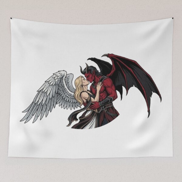 Item preview, Eternal Rivals - Gothic Male Angel and Devil Art designed and sold by Covenist.