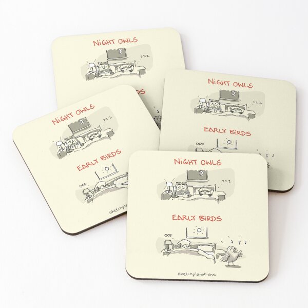 Item preview, Night owls and early birds designed and sold by Sketchplanations.