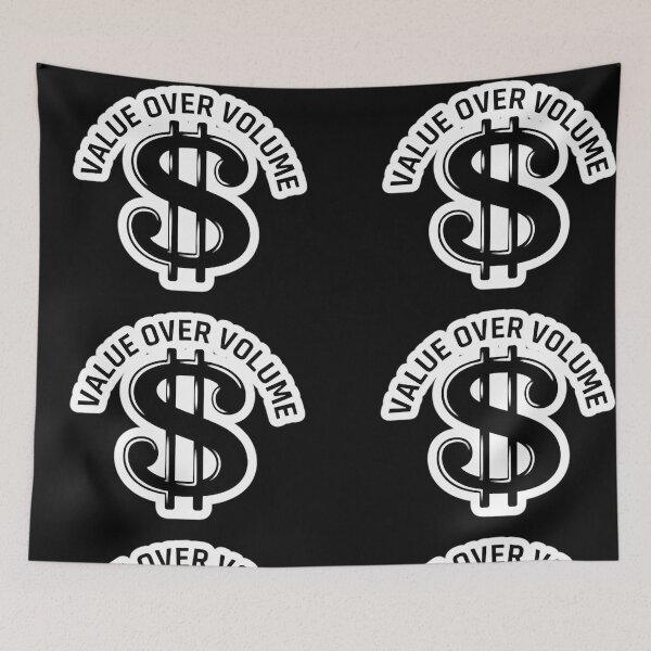 Item preview, Value Over Volume motivational Dollar Sign Hustle Stickker designed and sold by zenithdecalco.