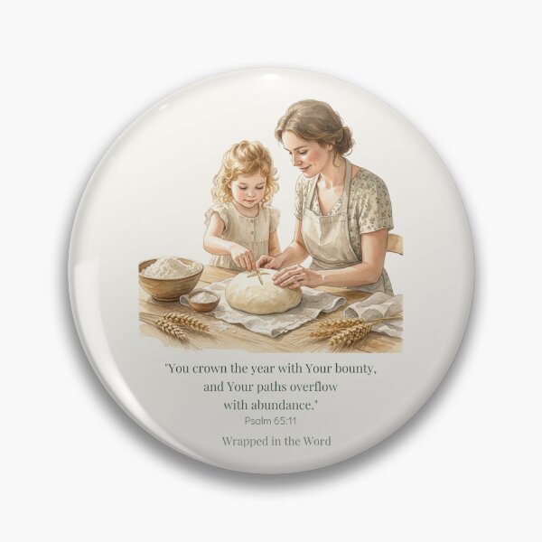 Item preview, Psalm 65:11 Christian Watercolor Wall Art | Baking Bread with Love | Bible Verse Print designed and sold by BCapybara.