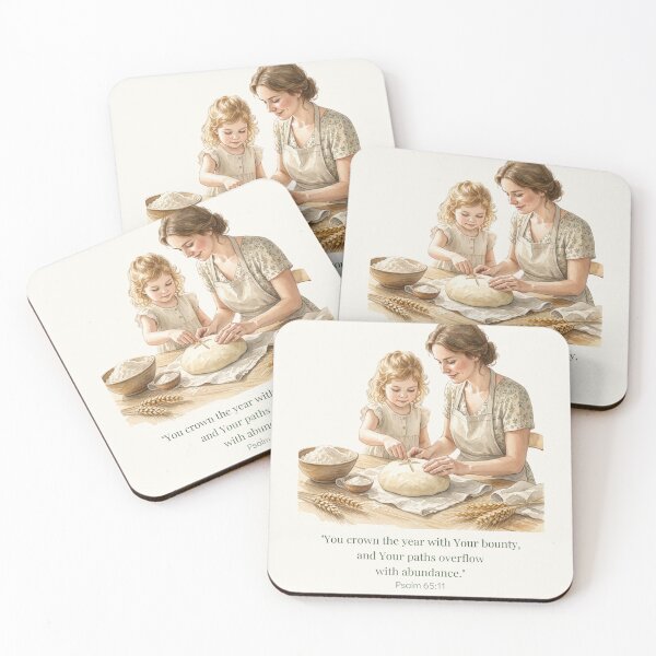 Item preview, Psalm 65:11 Christian Watercolor Wall Art | Baking Bread with Love | Bible Verse Print designed and sold by BCapybara.