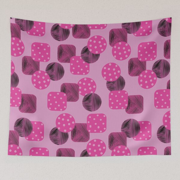 Item preview, Pink Geometric Seamless Pattern with Polka Dot and Abstract Line Shapes designed and sold by ChaReePat.