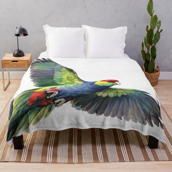 Item preview, Red-capped Parrot in Flight | Watercolour Australian Parrot designed and sold by Jaruart.