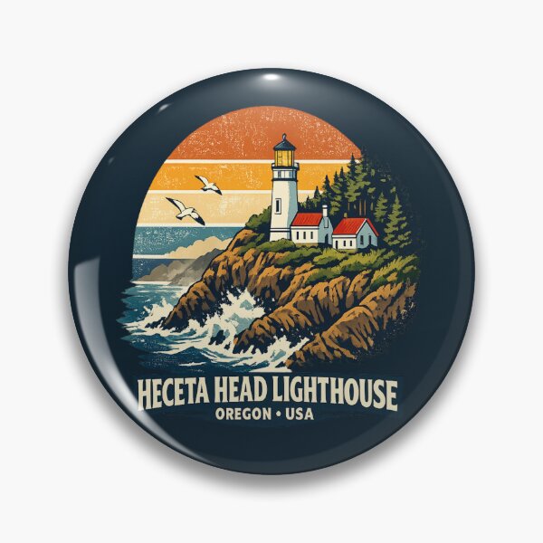 Item preview, Heceta Head Lighthouse Oregon Vintage Retro Travel Shirt | Pacific Coast Coastal Adventure Lighthouse designed and sold by Globalcitytees.