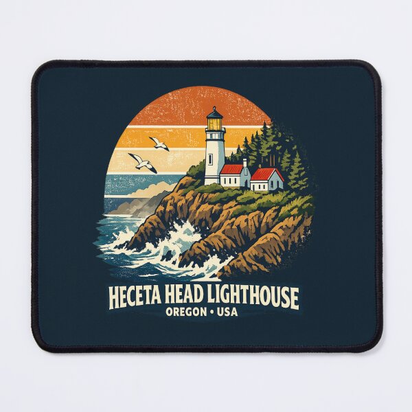 Item preview, Heceta Head Lighthouse Oregon Vintage Retro Travel Shirt | Pacific Coast Coastal Adventure Lighthouse designed and sold by Globalcitytees.