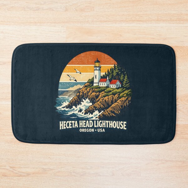 Item preview, Heceta Head Lighthouse Oregon Vintage Retro Travel Shirt | Pacific Coast Coastal Adventure Lighthouse designed and sold by Globalcitytees.