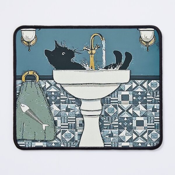 Item preview, Black Cat Wash Your Paws Bathroom designed and sold by colinterrell.